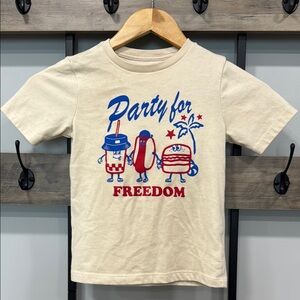 Wonder Nation Cream and Blue Party Graphic Tee